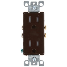 Leviton T5325 15 Amp Decora Tamper-Resistant Duplex Electrical Wall Outlet - Brown