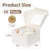 OUGEBOX 50 Pcs 4x4x2.5 Inch Bakery Boxes with Window, White