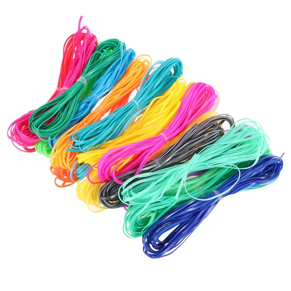 EXCEART Cuerda de plástico multicolor, 500 cm, 20 unidades, para