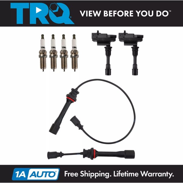 TRQ Ignition Coils Wires Spark Plugs Kit Fits 2001-2005 Mazda