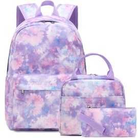 Dafelile Backpack for Girls Kids School Backpack with Lunch Tote and Pencil Bag Teen Preschool Kindergarten Bookbags Set
