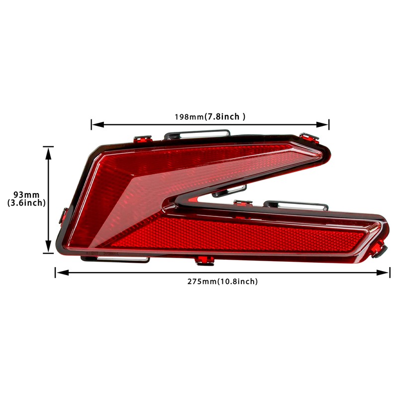 SAUTVS LED Taillights for Can Am X3, Red Rear Brake