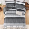 Dobuyly Grey Queen Quilt Set, Boho Bedspread Queen Size, Striped