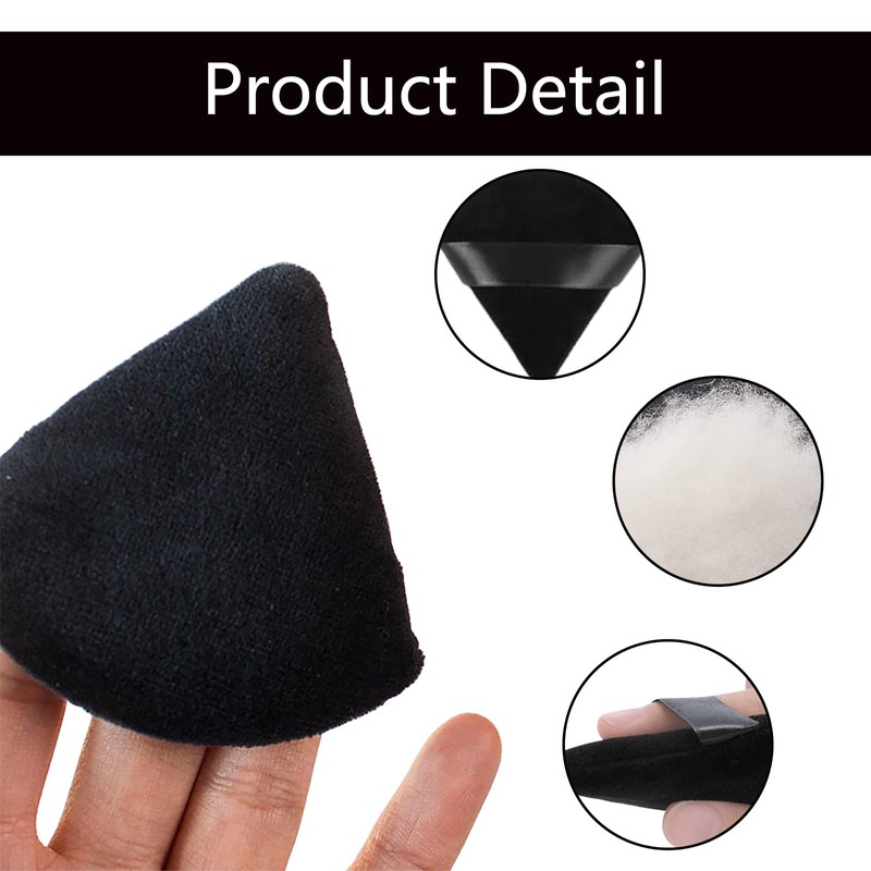 30 Pcs Powder Puff, Triangle Powder Puff, Reusable with Strap
