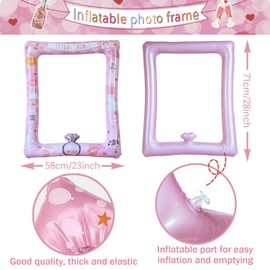 JGA Photo Box Team Bride 23pcs Photo Booth Props Inflatable Photo Frame Photo Accessories for Hen Night Pink