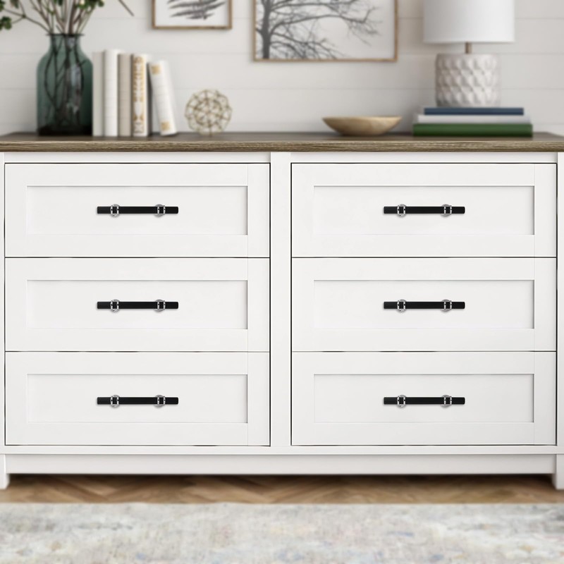 KOMOTIA 10 Pack 3-3/4 Inch Cabinet Pulls knurled Matte Black