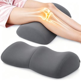 Ergonomic Orthopedic Knee Wedge Pillow for Back Sleeping, Contoured Memory Foam Under Knee Support Pillow for Back Sleepers, Leg Elevation and Recovery Positioning Pillow