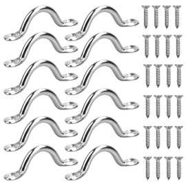 Rapidbok Pack of 12 Stainless Steel Pad Eye, Kayak Eye Plate Stainless Steel with 24 Screws, Fender Eyelet Stainless Steel for Kayak Canoe, Awning Ceiling Attachment