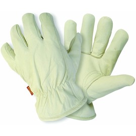 Briers Lined Hide Gloves, White, Medium