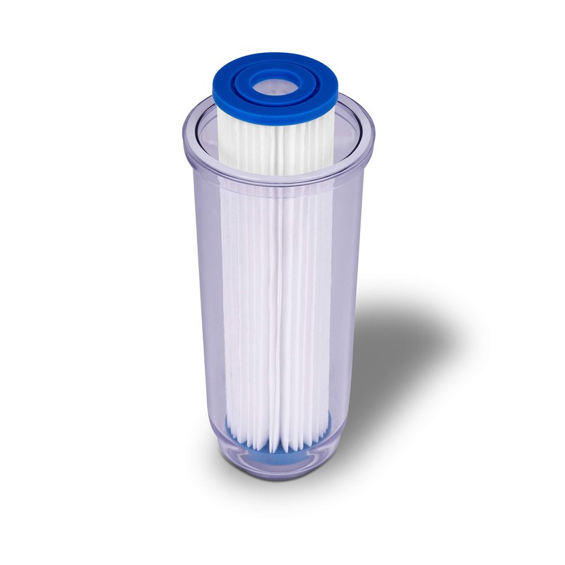 Dual Whole House Water Filter System, Transparent Standard Housings, Presser