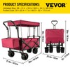 HAPPYBUY Extra Large Collapsible Garden Cart/Wagon with Removable Canopy, 220lbs