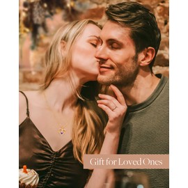 LOUISA SECRET Infinity Heart Birthstone Necklaces for Women, 18k Gold Plated 935 Sterling Silver Forever Love Pendant Jewelry for Her, Ideal Gift for Wife, Girlfriend, Mom on Birthday, Anniversary, Valentine's Day