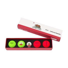 Volvik State California Pack - 4 Vivid Balls Pack (2 Green & 2 Red) with a Clip Ball Marker...