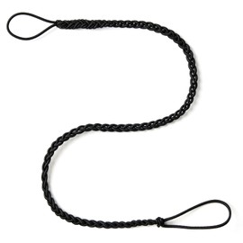 MoyRetty 25" Black Spiral Hair Tie Sprots Ponytail Holders, Elastic Braided Hair Ties No Damage for women 1PC