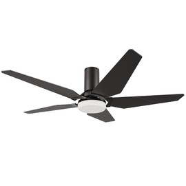 Carro 52" Black Low Profile Ceiling Fan with Lights, Reversible 10 Speeds Ceiling Fan, 3 Light Colors Dimmable Flush Mount DC, for Bedroom, Living room