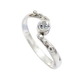 SILVERTROVE Im Labor gezüchteter Moissanit-Edelstein-Bandring, Sterlingsilber, Bandring für Männer und Frauen, Bandring in allen Größen, Schmuck CRG1077BD3_(49 (15.6))