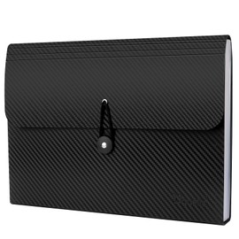 Uquelic Expanding File & Cover Folder with Labels, Rainbow Twill A4 File Organizer, Plastic Portable Desktop Supplies Accordion Document Holder (13 Pockets 1 Pack Macaron Color)