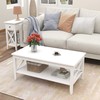 ChooChoo White Coffee Table Classic X Design for Living Room,