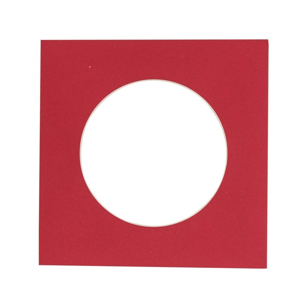 5x5 Mat for 7x7 Frame - Precut Deep Red Circle