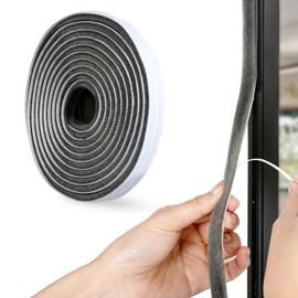 32.8feet Gray Door Seal - Self-Adhesive Weather Stripping Brush Sweep Strip Under, Draft Stopper Under Door Stopper for Door Window Frame Seal Versatile and Durable 0.09 * 0.09m*10m (393.7in)