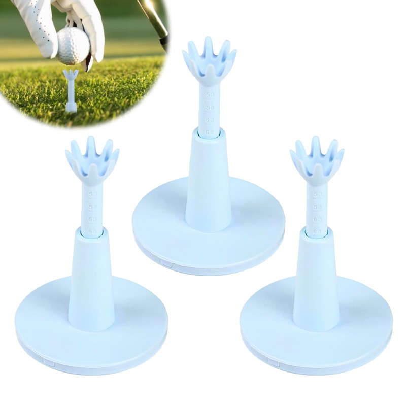 TIANXUAN 3 Pcs Golf Tees Height Adjustable Reusable Rubber Golf