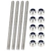 PATIKIL 4個 全ねじロッド M8 x 180mm 304ステンレス鋼右ハンドロングスレッドバースタッド パイプクランプ ハンガー Uボルト用ナット付き