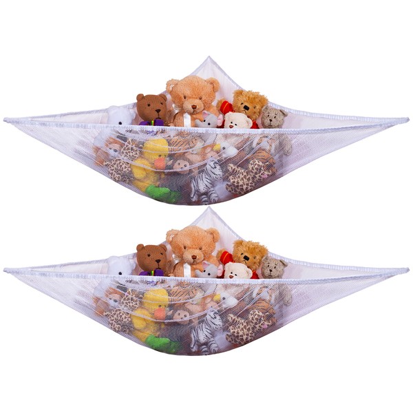 Jumbo Toy Hammock, White - Organize Stuffed Animals and Children's