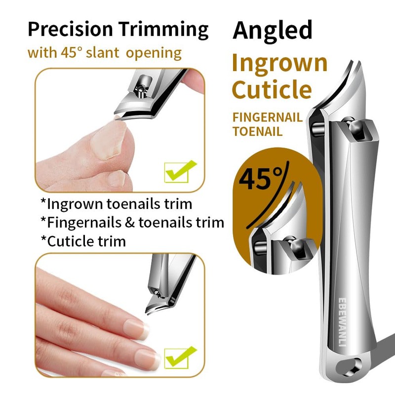 EBEWANLI Ingrown Toeail Clippers, Pointed Slant Blade Toe Nail Clippers
