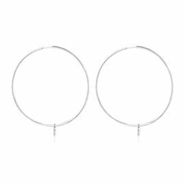 TOUS Aretes de Aro de Plata de Primera Ley para Mujer con Motivo de 4 cm y Cierre Criolla, Plata de Ley 925, Elegante y Versátil, Colección Tous Bear