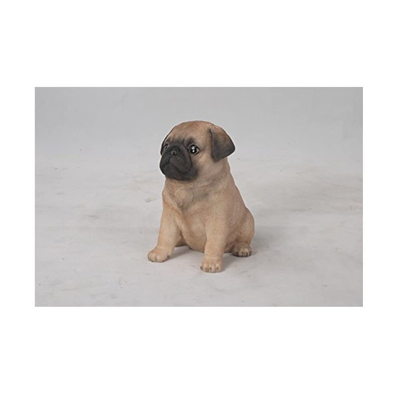 Hi Line Sitting Pug Puppy Figurine,Brown/Tan