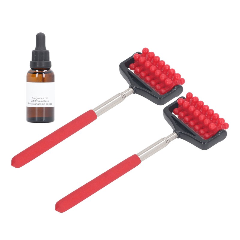 2pcs Telescopic Back Massage Roller Stainless Steel Rolling Back Massager