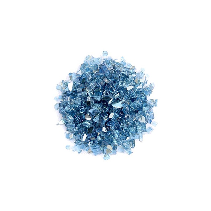 Hiland Blue Reflective Fire Glass, 10 lb, Sky