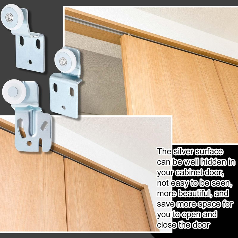 Blulu 12 Pcs Sliding Closet Door Roller Kit Wardrobe Door