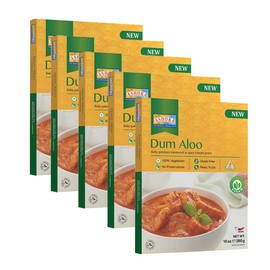 Ashoka Real Indian Meals 1932, Vegan Potato Curry, Ready to Eat Dum Aloo, All-Natural Instant Meals, Healthy Work Lunch, Kosher Certified, Gluten-Free, and with No Preservatives, Pack of 5