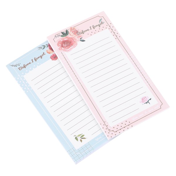 Mikinona 2pcs Magnetic Grocery List Notepad Refrigerator Memo Pads with
