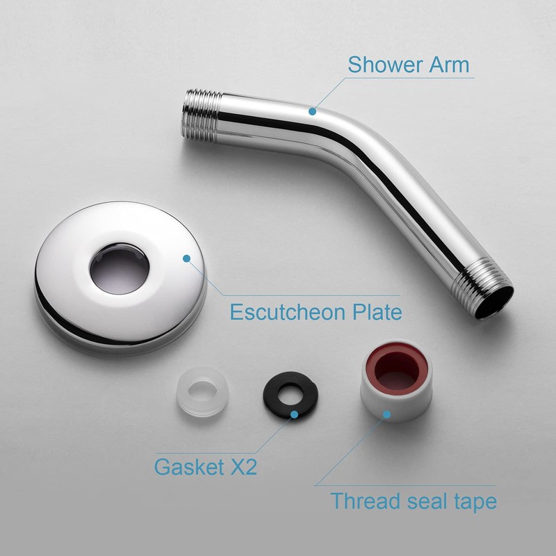 OFFO Shower Arm with Flange, 6 Inches Wall Mount Replacement