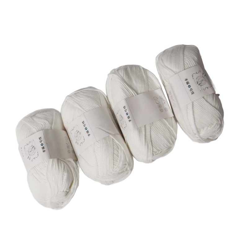4Pcs Cotton Yarn 3mm Pure Elegant Color Soft Elastic Skin