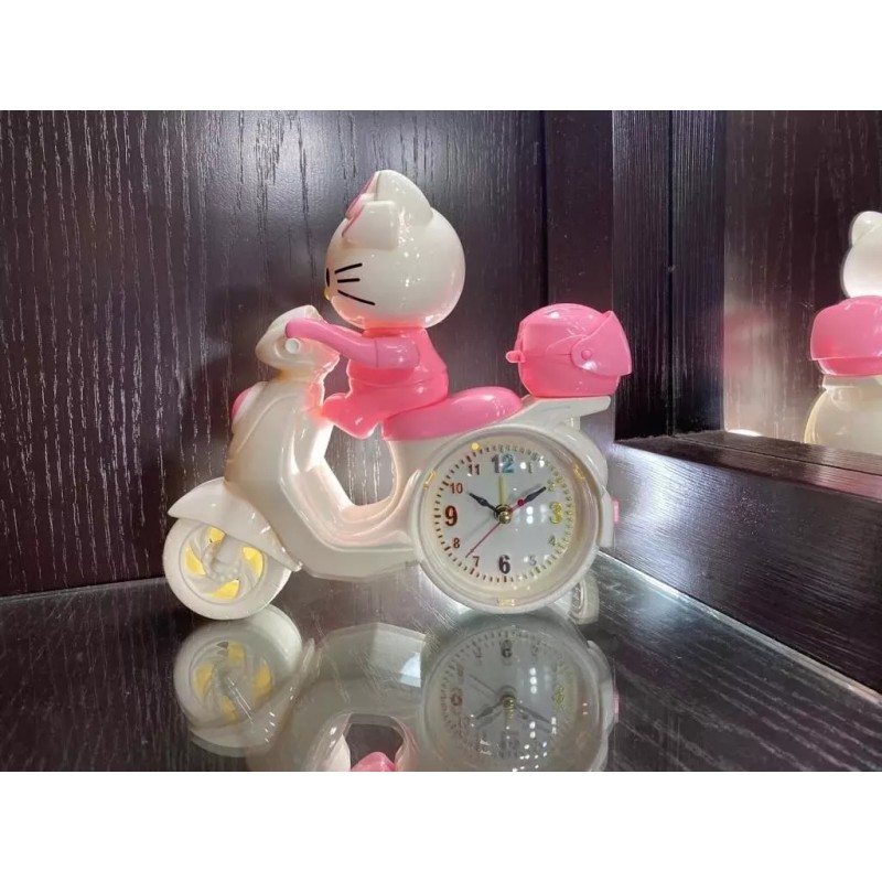 KH Reloj Despertador Kitty Alarma Sanrio Motocicleta Sanrio