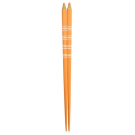 aoba Chopsticks Dishwasher Safe, Natural Wood Color Pencil Border Orange 22.5 cm