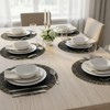 JEIYMIUW 15 Inch Round Braided Placemats Set of 4, Black