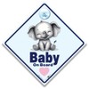 Baby on Board Sign with Baby Elephant Design, Suction Cup
