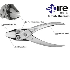 Double Nylon Jaw Parallel Flat Nose Pliers with Spring Jewlery Opticians Frame Fixing Tool