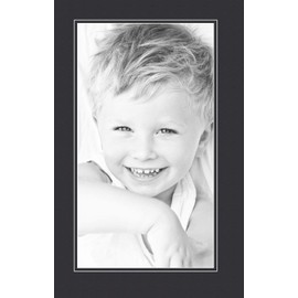 10x18 Smooth Black / Black Custom Mat for Picture Frame with 6x14 opening size (Mat Only, Frame NOT Included)