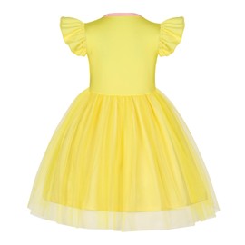 AmzBarley Belle Dress Girls Little Kids Princess Party Dressing up Fancy Dress Fairy Tale Role Playing Clothes World Book Day Outfits Yellow Age 2-3 Years 100