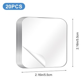20 PCS Clear Double Sided Adhesive Pads for Mounting, 2.4 Inch Two Sided Pre-Cut Rectangle Tape Waterproof Removable Double-Sided Mounting Tape Pads, Adhesive Poster Tapes for DIY Craft Home Office