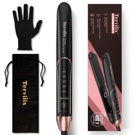 Terviiix Titanium Flat Iron Hair Straightener - ARC Non-Snagging for Smooth, One-Swipe Results, Salon-Grade Straightening Iron Saves Time on Thick, Curly, Black & Natural Hair - Style: 1 Inch (Black | Ceramic )