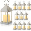 Kittmip 12 Set 10 Inch White Decorative Candle Lanterns Bulk
