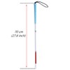 70cm White Cane, Aluminum Folding Cane for The Blind,Folds Down