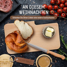 Unique Gift Idea for Dad: Wooden Breakfast Board with Engraving - Perfect 5-Piece Set for Christmas