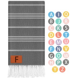Antfuny Monogram Turkish Beach Towel Beach Blanket Sandproof Fast Drying Extra Large Palm Springs Cabo San Lucas Venice Trip Essentials Pueto Vallarta Nassau Cosaster Accessories Must Haves